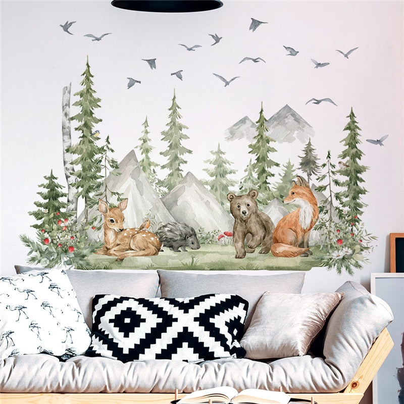 Forest Animals Nursery Decals for Boys Room
