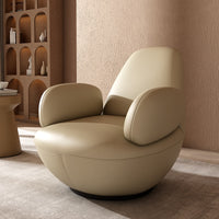 Thumbnail for Nordic Leather Swivel Accent Chair