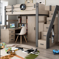 Thumbnail for Kids Bunk Bedroom Furniture with Under Bed Desk