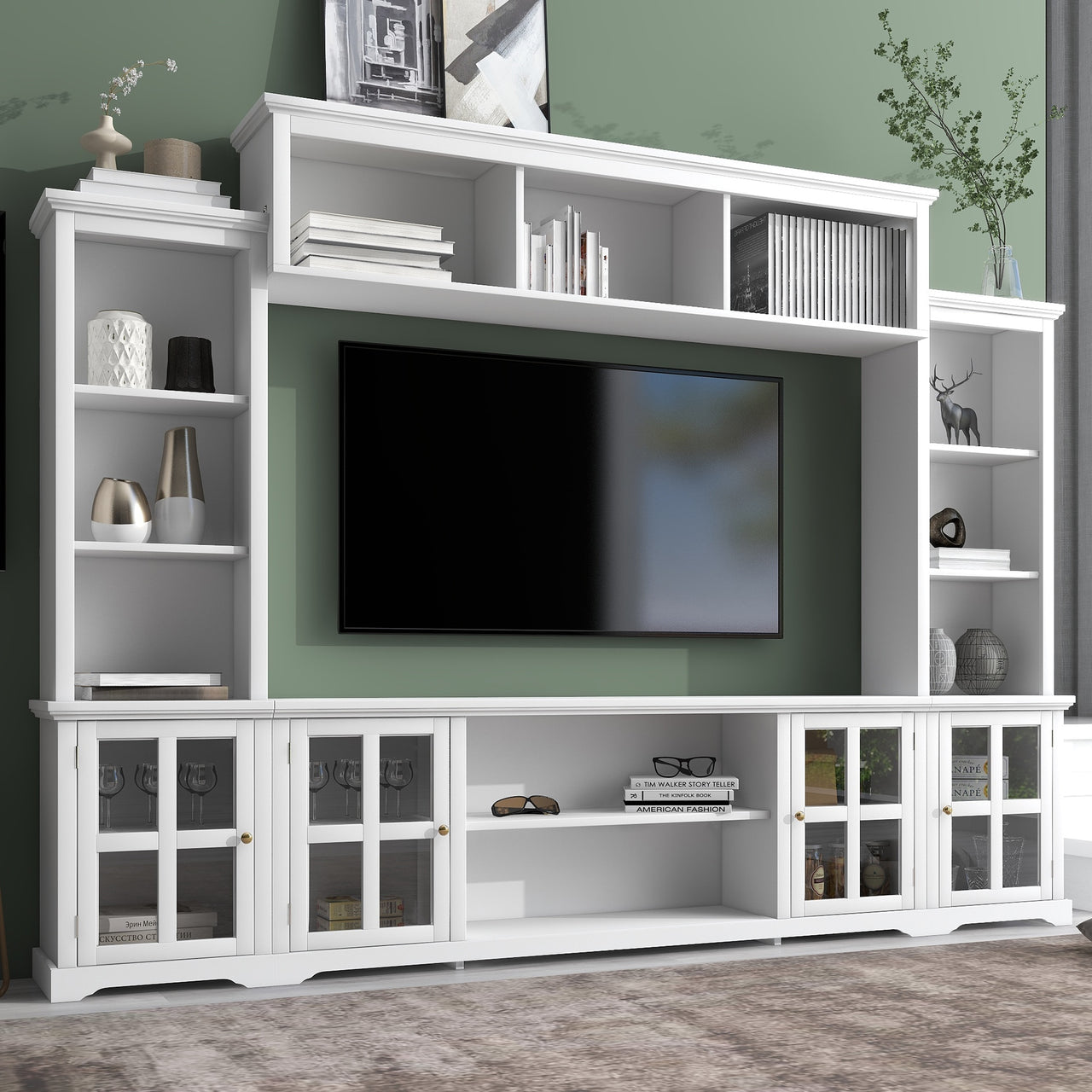 Minimalist Entertainment Wall Unit for TVs Up to 70"