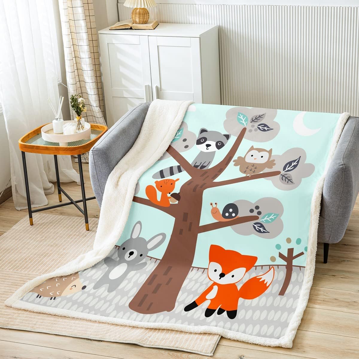 Cute Animal Sherpa Blanket for Toddler