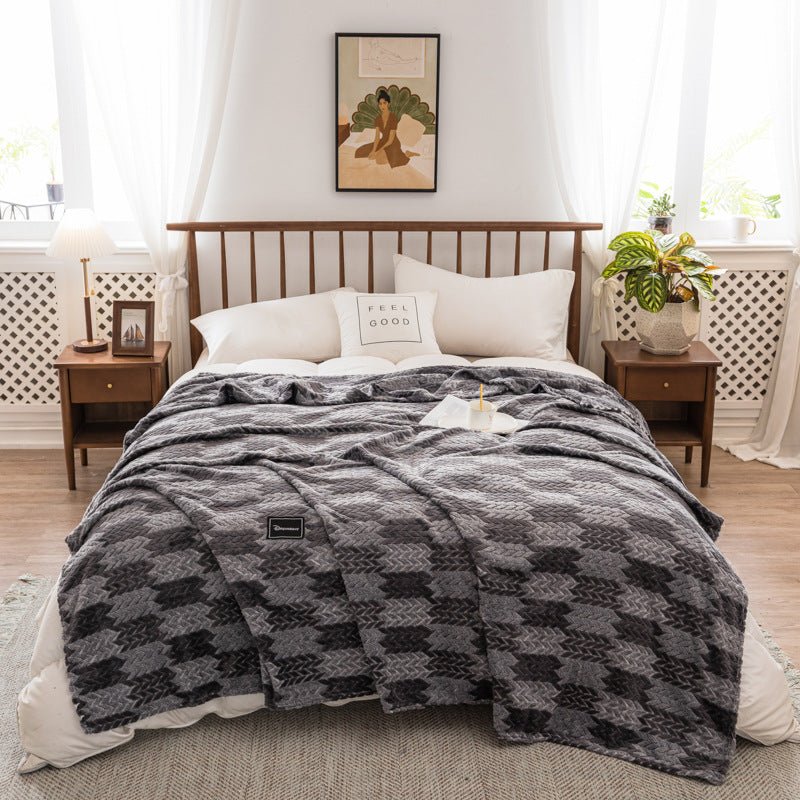 Autumn And Winter Milk Velvet Thickened Yarn-dyed Blankets Multifunctional Nap - Casatrail.com