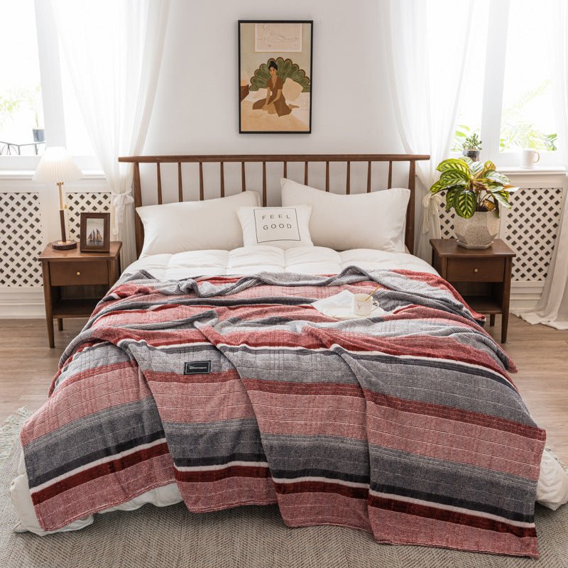 Autumn And Winter Milk Velvet Thickened Yarn-dyed Blankets Multifunctional Nap - Casatrail.com