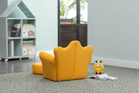 Thumbnail for Beautiful Crown Shape 1pc Kids Chair with Ottoman Yellow Color - Casatrail.com
