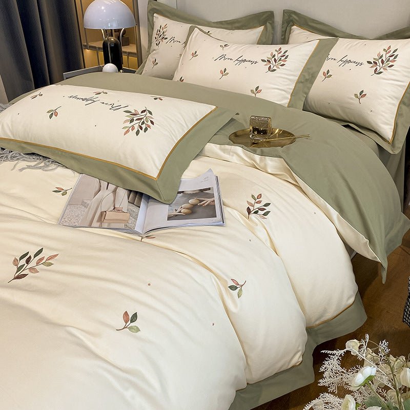 Cotton Bed Linen Embroidered Quilt Cover Bedding - Casatrail.com