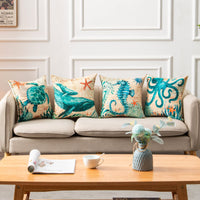 Thumbnail for Cushion Covers Sea Turtle Printed Throw Pillow Cases For Home Decor Sofa Chair Seat - Casatrail.com