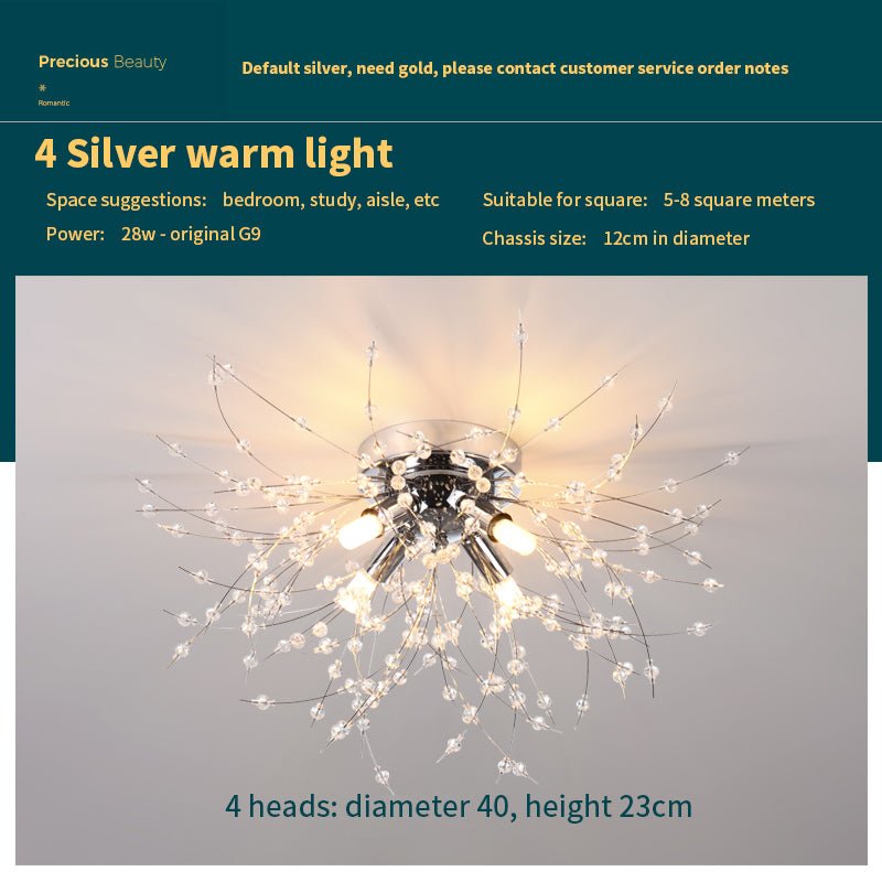 Dandelion Bedroom Crystal Ceiling Lamp - Casatrail.com
