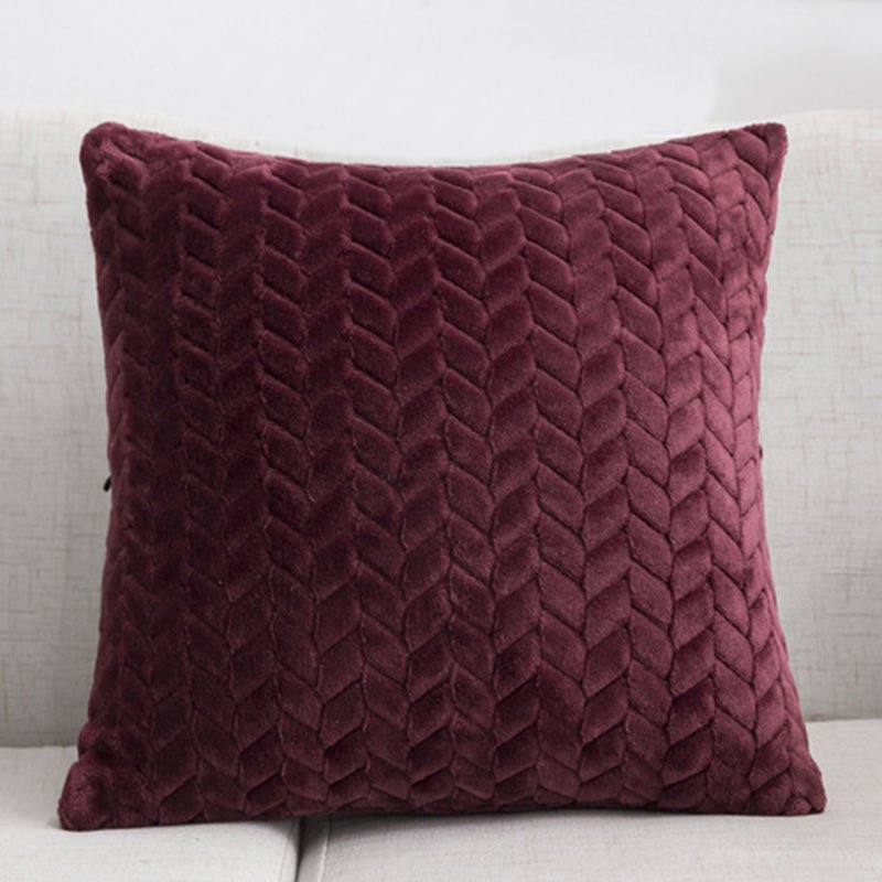 Flannel Solid Color Throw Pillow Sofa Cover Cushion Cover Nordic Style Simple Style - Casatrail.com