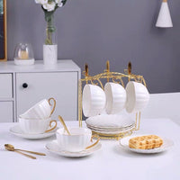 Thumbnail for Gold Painted Living Room Coffee Cup Tea Set Tea Cup Set - Casatrail.com