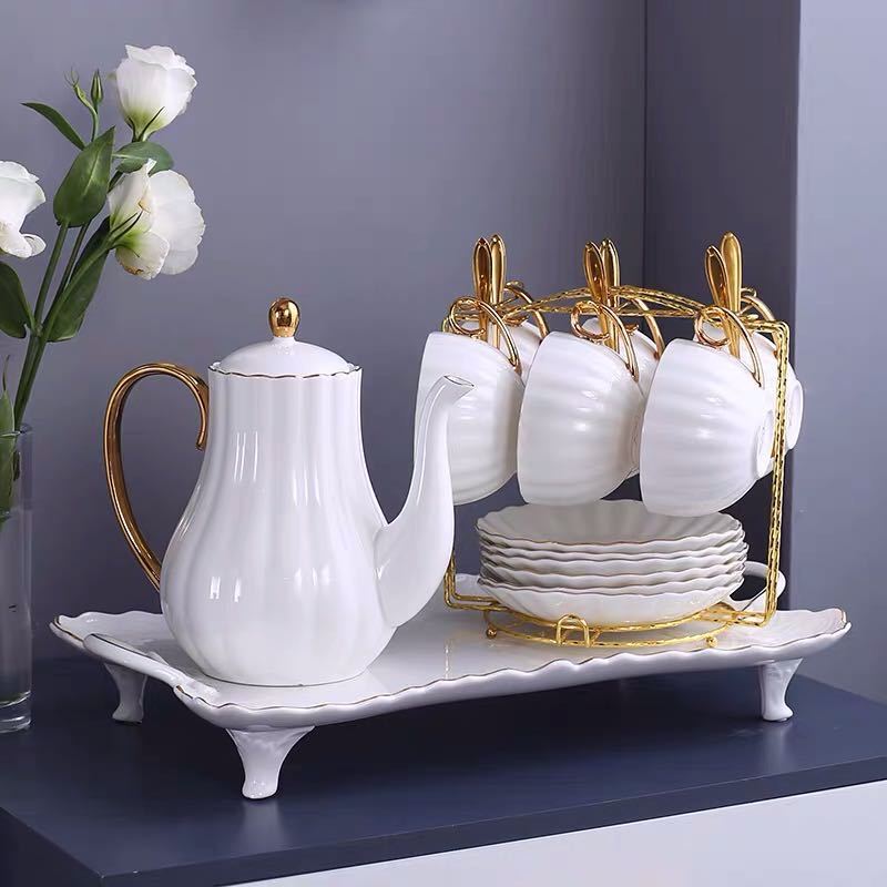 Gold Painted Living Room Coffee Cup Tea Set Tea Cup Set - Casatrail.com
