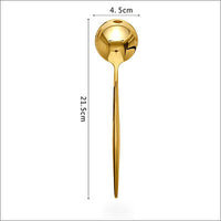 Thumbnail for Gold-plated Western Cutlery Cutlery 304 Stainless Steel Cutlery Mirror Gloss - Casatrail.com
