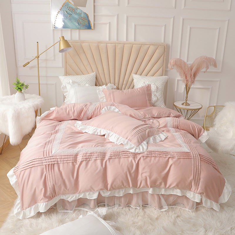 Lace Bed Skirt Quilt Cover Girl Heart Household Bedding Korean Princess Style Four-piece Quilt Cover - Casatrail.com