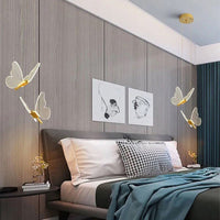 Thumbnail for Long Line Modern Minimalist Bedroom Butterfly Bedside Chandelier Lamp - Casatrail.com