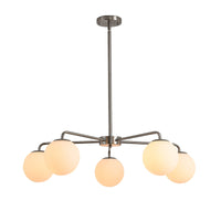 Thumbnail for Modern American living room simple golden chandelier glass lampshade 5 bulbs - Casatrail.com