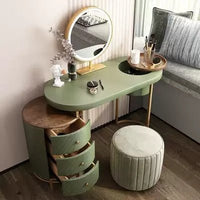 Thumbnail for Modern Makeup Vanity Table With LED Lighted Mirror; Movable Tray, and 4 Solid Wood Drawers - Casatrail.com