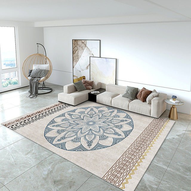Modern Minimalist Crystal Velvet Printed Living Room Rug - Casatrail.com