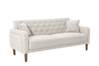 Thumbnail for New Design Muitifunction Furniture Linen Sofa 2 Pillows Living Room Gray Loveseat with Button Tufting Easy to Clean - Casatrail.com
