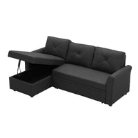 Thumbnail for Reversible L-Shape 3 Seat Sectional Couch with Storage for Living Room - Casatrail.com