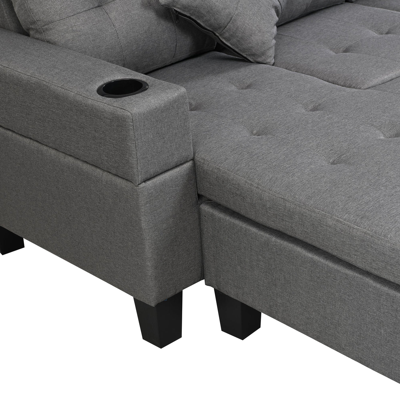Sectional L Shape Chaise Lounge Sofa Set with 4 Seats for Living Room - Casatrail.com