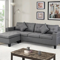 Thumbnail for Sectional L Shape Chaise Lounge Sofa Set with 4 Seats for Living Room - Casatrail.com