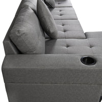 Thumbnail for Sectional L Shape Chaise Lounge Sofa Set with 4 Seats for Living Room - Casatrail.com