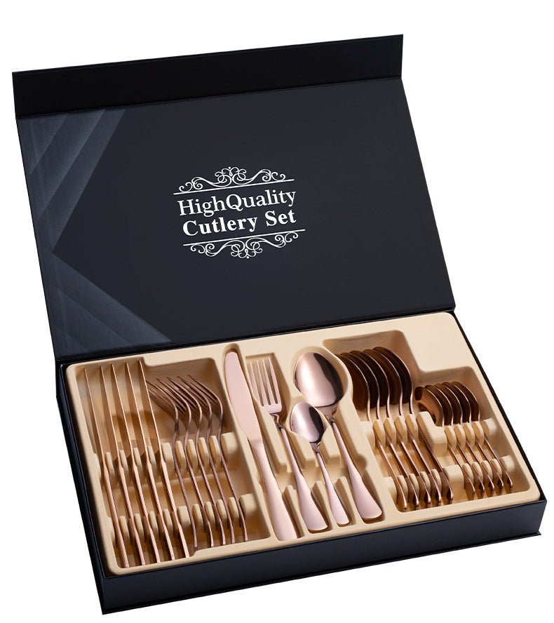 Stainless Steel Cutlery Set 24-Piece Gift Cutlery Steak Cutlery Gift Box - Casatrail.com