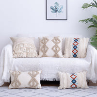 Thumbnail for Tufted Throw Pillow Moroccan Fringed Waist Pillow Case - Casatrail.com