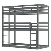 Thumbnail for Twin over Twin over Twin Triple Bunk Bed,Gray - Casatrail.com