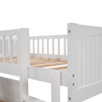 Thumbnail for Twin Size Bunk Bed with a Loft Bed attached, with Two Drawers,Gray - Casatrail.com