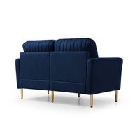Thumbnail for Velvet Fabric Sofa Couch Set; Mid-Century 3-Seat Tufted Love Seat for Living Room; Bedroom; Office; Apartment; Dorm; Studio and Small Space; 7 Pillows Included(Navy Blue); 3+2+2 Seater - Casatrail.com