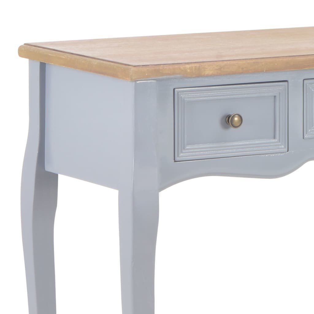 vidaXL Dressing Console Table with 3 Drawers Gray - Casatrail.com