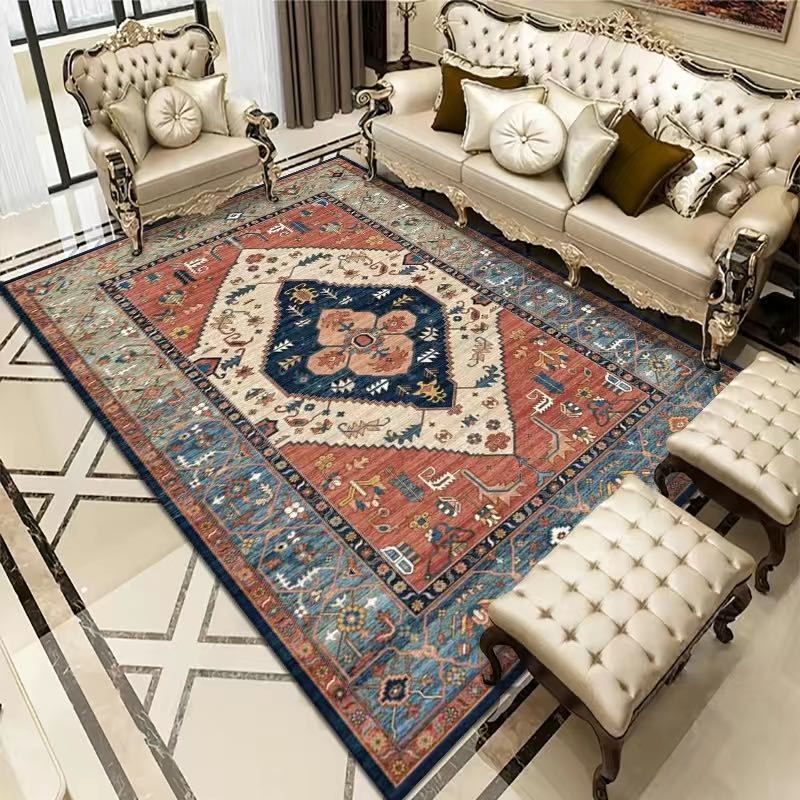 Vintage Bohemian Carpet for Living Room Rectangle Area Rugs Persian Style Rectangle Area Rugs Soft Non-Slip Bedroom Study Mats - Casatrail.com